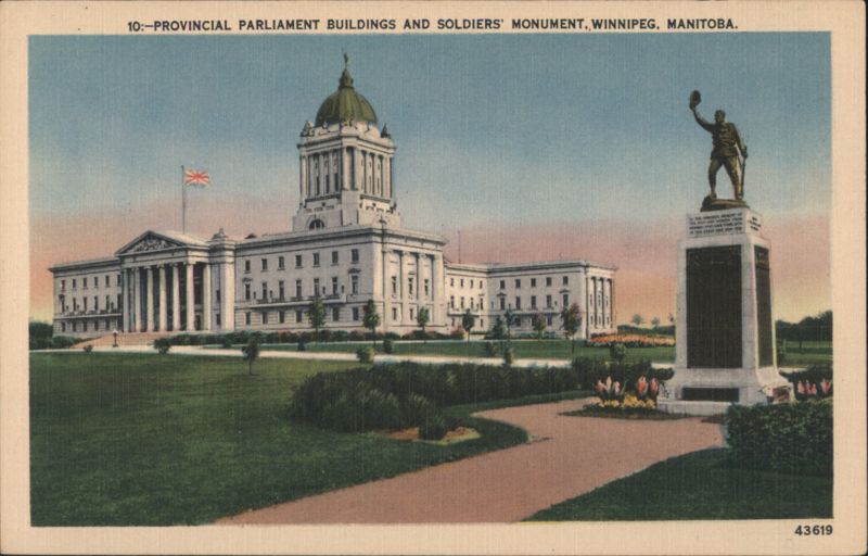 Provincial Parliament Buildings & Soldiers' Monument Winnipeg MB Canada