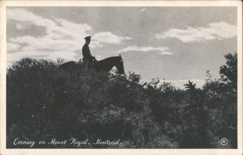 Evening on Mount Royal, Man on Horseback Montreal QC Canada