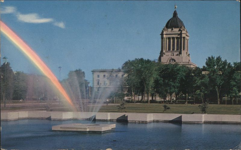 Memorial Park Fountain Rainbow, Legislative Building Winnipeg MB Canada