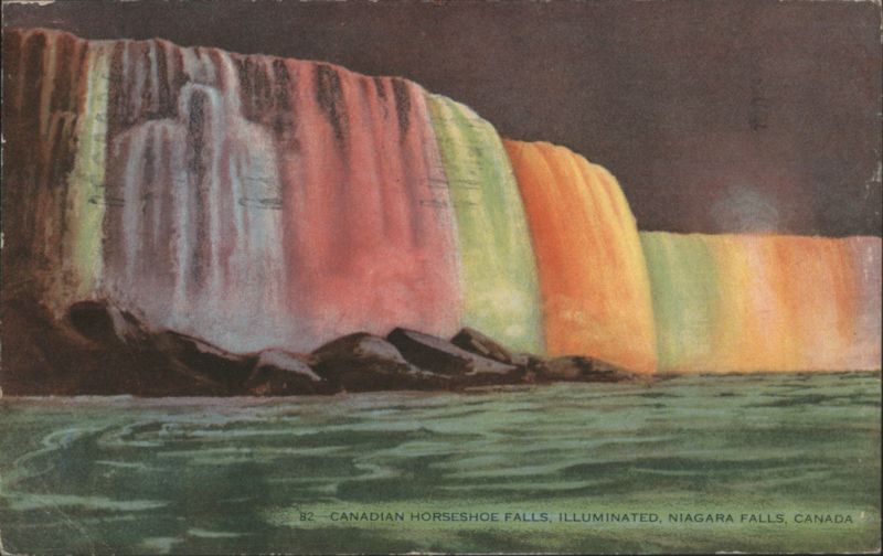 Canadian Horseshoe Falls, Illuminated, Niagara Falls Canada