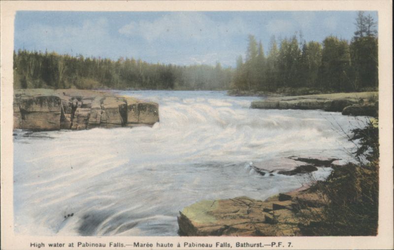 High Water at Pabineau Falls, Bathurst, New Brunswick NB Canada