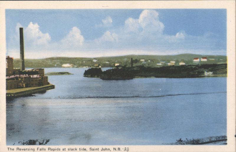 The Reversing Falls Rapids at slack tide, Saint John, N.B. NB Canada