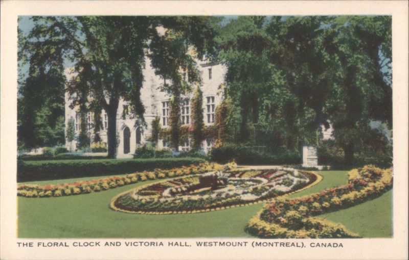 Floral Clock and Victoria Hall, Westmount, Montreal QC Canada