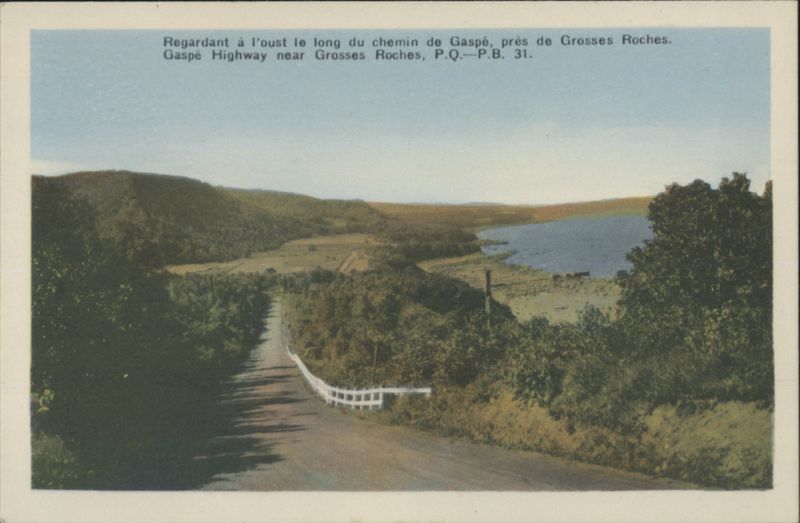 Gaspé Highway near Grosses Roches, looking west QC Canada