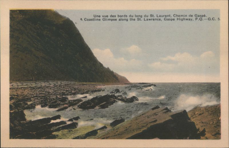 A Coastline Glimpse along the St. Lawrence, Gaspé Highway PQ Canada