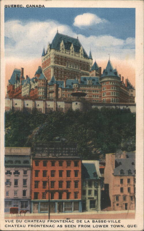 Chateau Frontenac, Lower Town View Quebec QC Canada