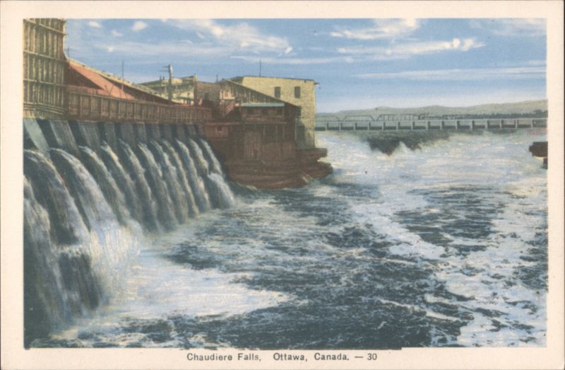 Chaudiere Falls, Industrial Buildings & Bridge Ottawa ON Canada