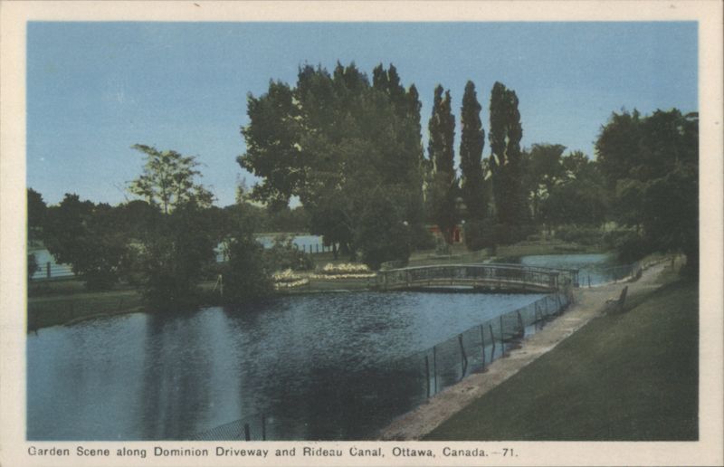Garden Scene, Dominion Driveway & Rideau Canal Ottawa Canada