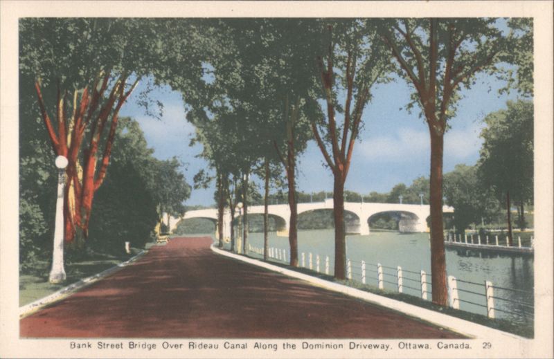 Bank Street Bridge Over Rideau Canal Along Dominion Driveway Ottawa Canada