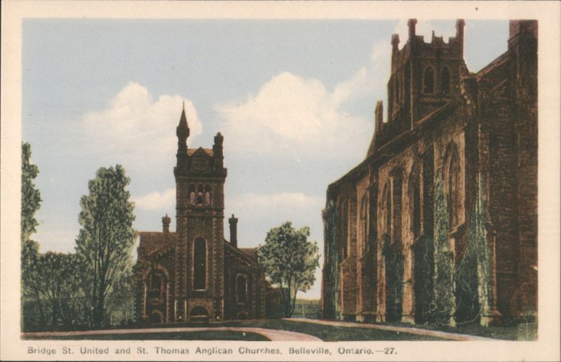 Bridge St. United and St. Thomas Anglican Churches Belleville ON Canada