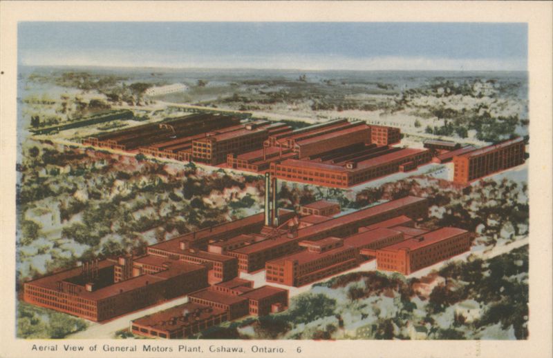 Aerial View of General Motors Plant, Oshawa, ON Canada