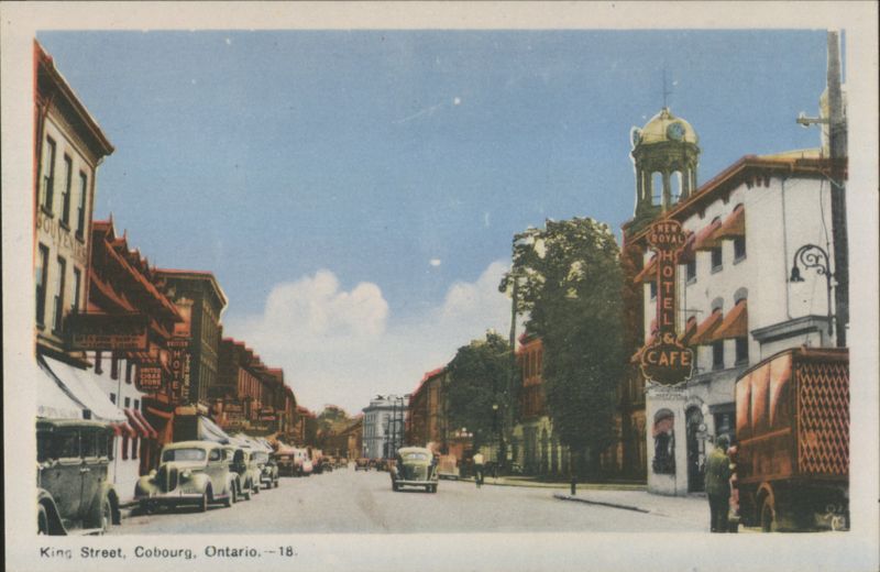 King Street, Cobourg, ON - New Royal Hotel & Cafe, Clock Tower Canada