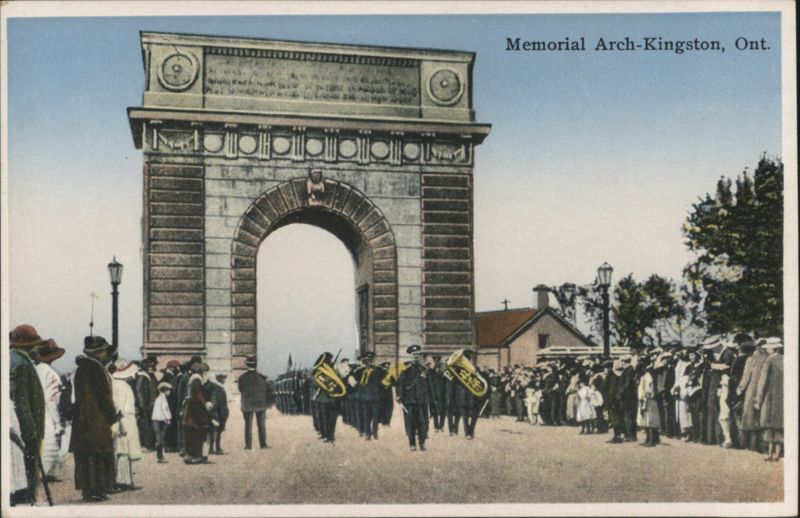 Memorial Arch with Band and Crowd Kingston Canada Ontario