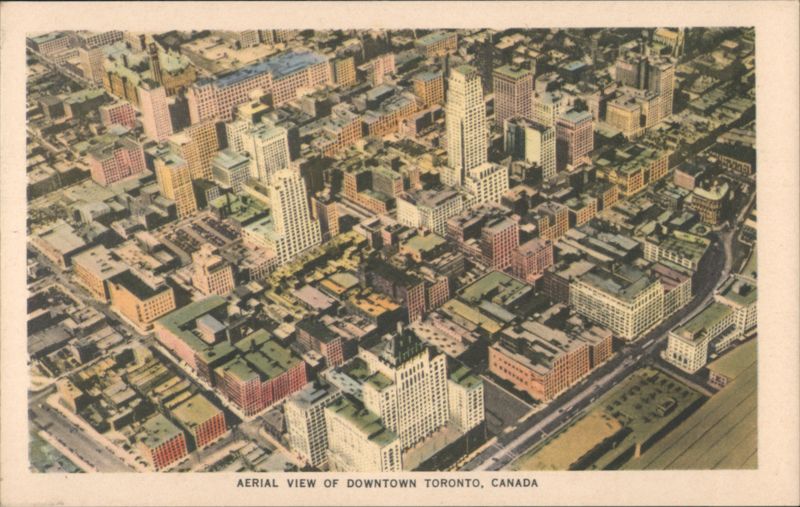 Aerial View of Downtown Toronto Canada Ontario