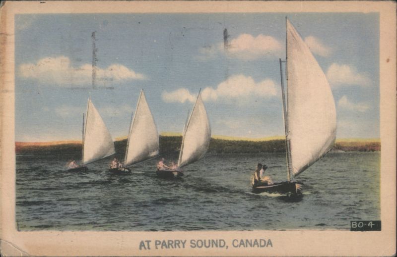 Sailboats on Water at Parry Sound, Canada Ontario