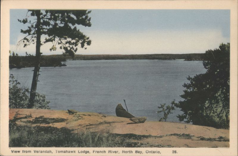 View from Verandah, Tomahawk Lodge, French River North Bay ON Canada