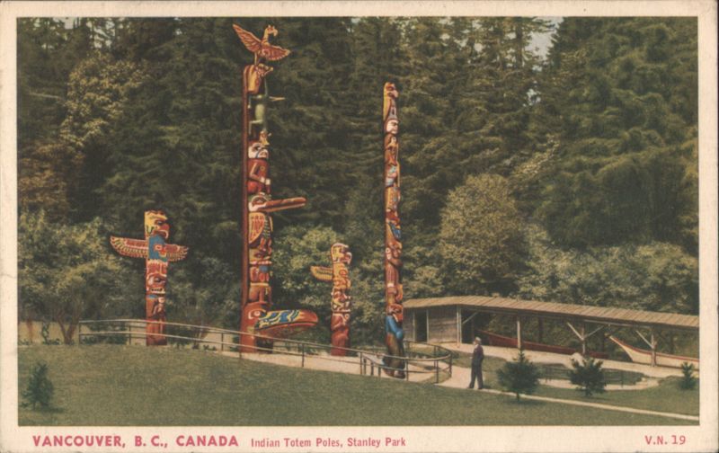 Indian Totem Poles, Stanley Park Vancouver BC Canada