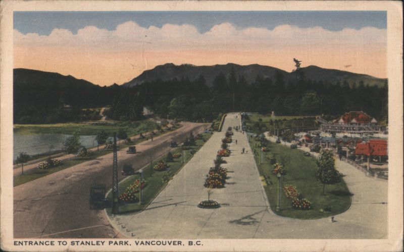 Entrance to Stanley Park Vancouver BC Canada British Columbia
