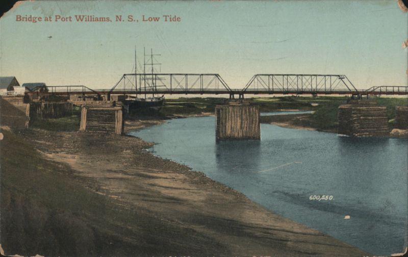 Bridge at Port Williams, N. S., Low Tide NS Canada