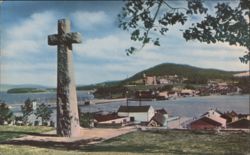Jacques Cartier Cross, Gaspe Harbour, Quebec Postcard