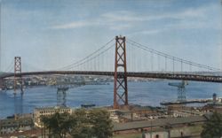 Angus L. Macdonald Memorial Bridge connecting Halifax with Dartmouth Postcard