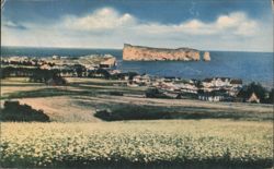 Percé Rock & Village, Fields of Daisies, Mt Ste Anne Postcard