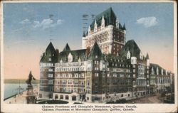 Château Frontenac and Champlain Monument Postcard