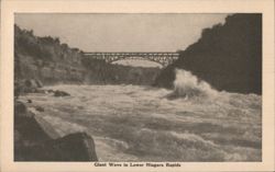 Giant Wave in Lower Niagara Rapids, Bridge Postcard