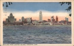 Toronto Skyline from Centre Island Postcard