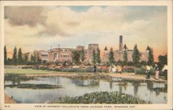 Kennedy Collegiate from Jackson Park, Windsor, ON Postcard
