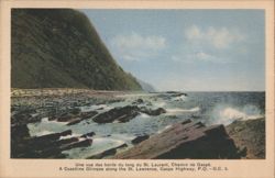 Coastline Glimpse, St. Lawrence, Gaspé Highway, PQ Postcard