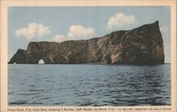 Perce Rock, showing 2 Arches from East Postcard