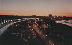 Lakeshore Blvd. & Lake Ontario at Dawn, Toronto Skyline Postcard