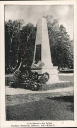 Soldiers' Memorial, Bathurst, NB Postcard