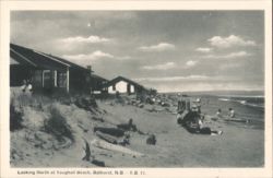 Youghall Beach, Bathurst, NB - Cabins & Bathers Postcard