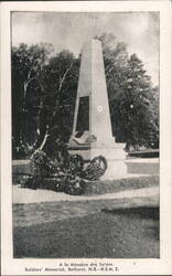 Soldiers' Memorial Obelisk, Bathurst, NB Postcard