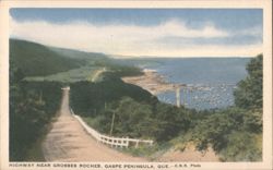 Highway near Grosses Roches, Gaspé Peninsula Postcard
