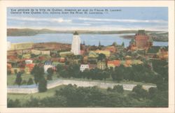 General View Quebec City, looking down River St. Lawrence Postcard