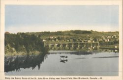 St. John River Valley, Grand Falls, NB - Seaplanes on Water Postcard