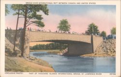 Thousand Islands International Bridge, St. Lawrence River Postcard