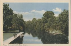 Rideau River near Smiths Falls, Ontario - Dock & Boat Postcard