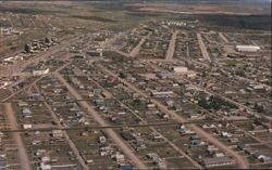 Aerial View Dawson Creek 1962 Postcard