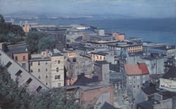 Quebec City Lower Town, St. Lawrence River Postcard