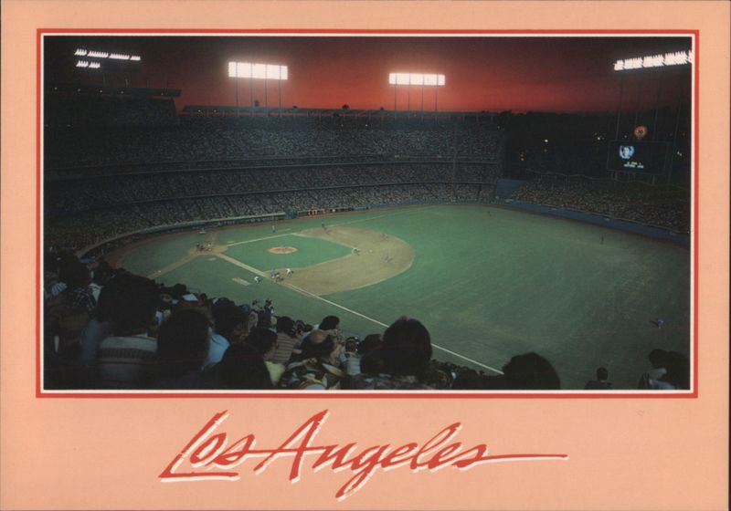 Dodger Stadium Baseball Game Sunset Los Angeles California