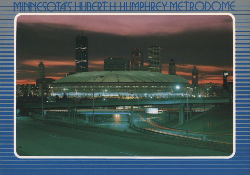 Hubert H. Humphrey Metrodome, Minneapolis Night Skyline Minnesota