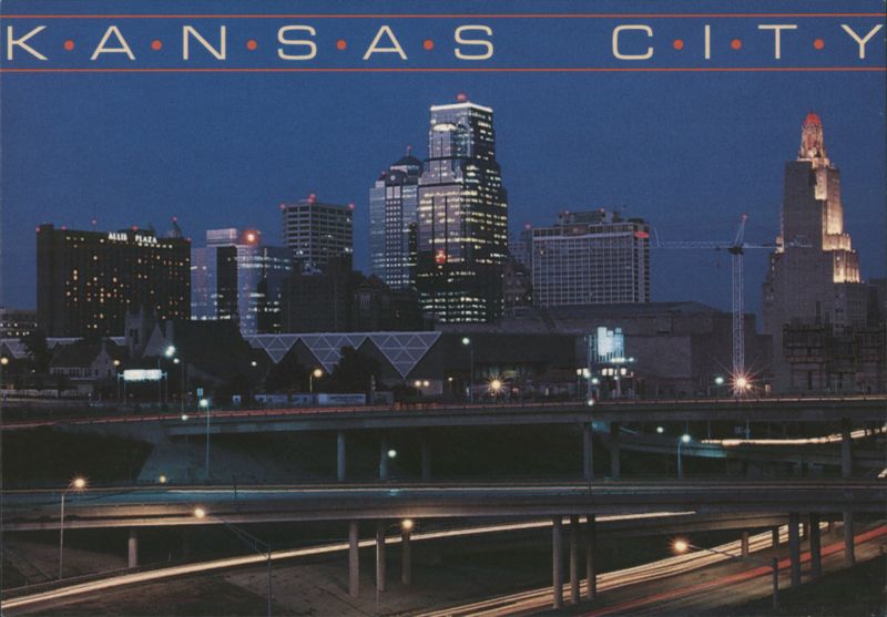 Kansas City Downtown Night Skyline Missouri John Avery