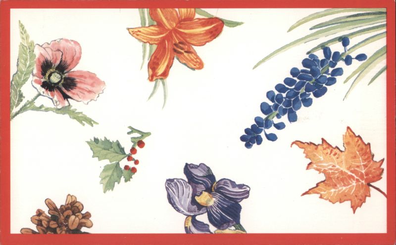 Happy Holidays Floral & Leaf Illustrations Advertising