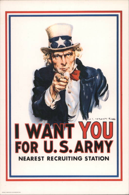 Uncle Sam 'I Want You' U.S. Army Recruitment Poster
