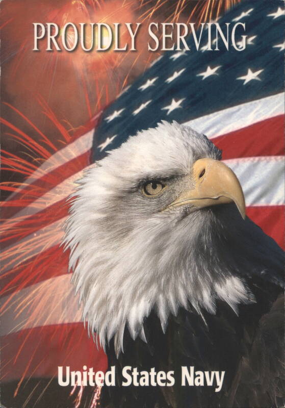 Proudly Serving United States Navy Eagle American Flag