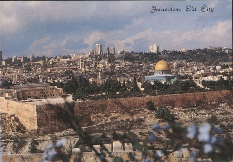 Jerusalem Old City, Dome of the Rock, Mount of Olives View Israel